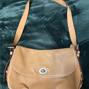 Coach Tan Leather Shoulder Bag